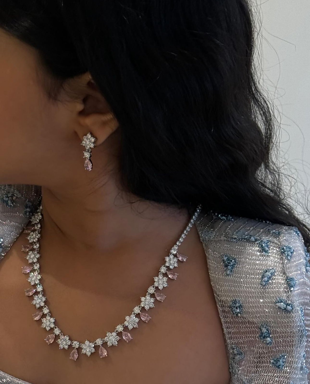 Aisha, pink-silver set 