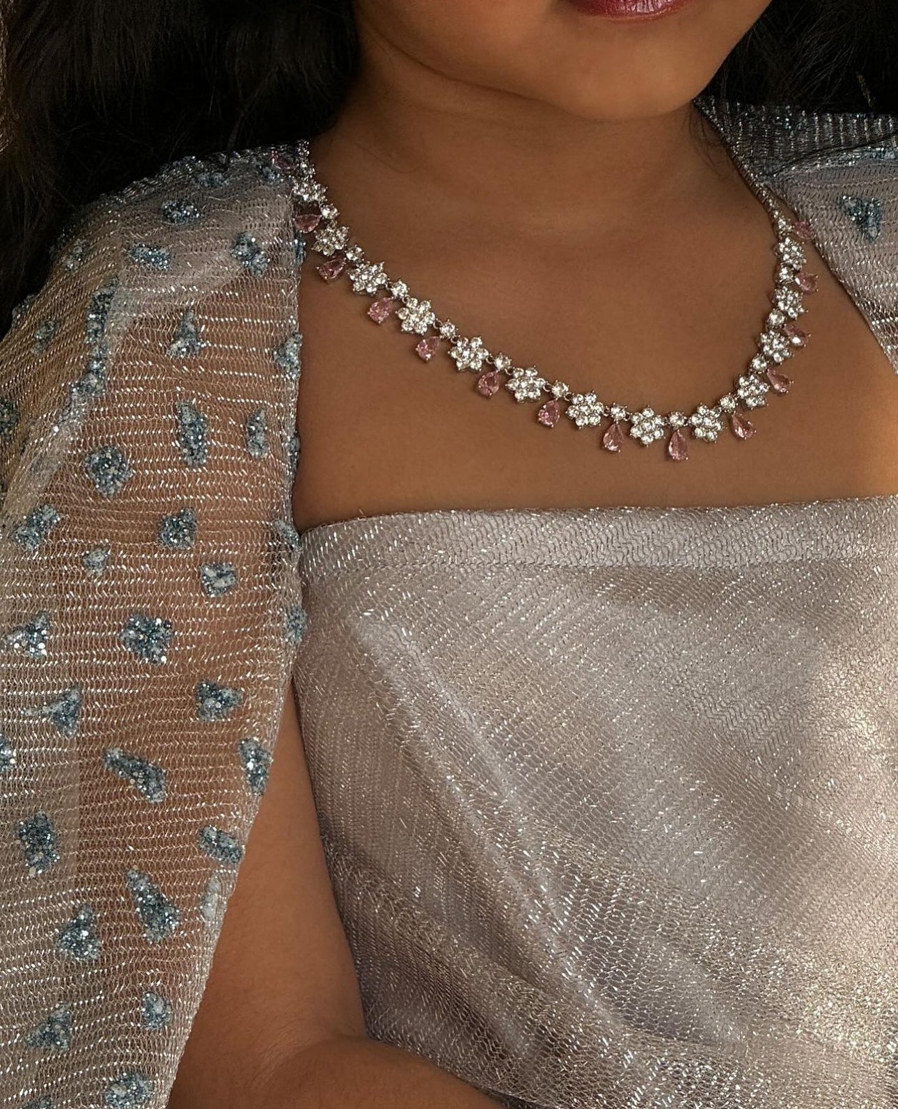 Aisha, pink-silver set 
